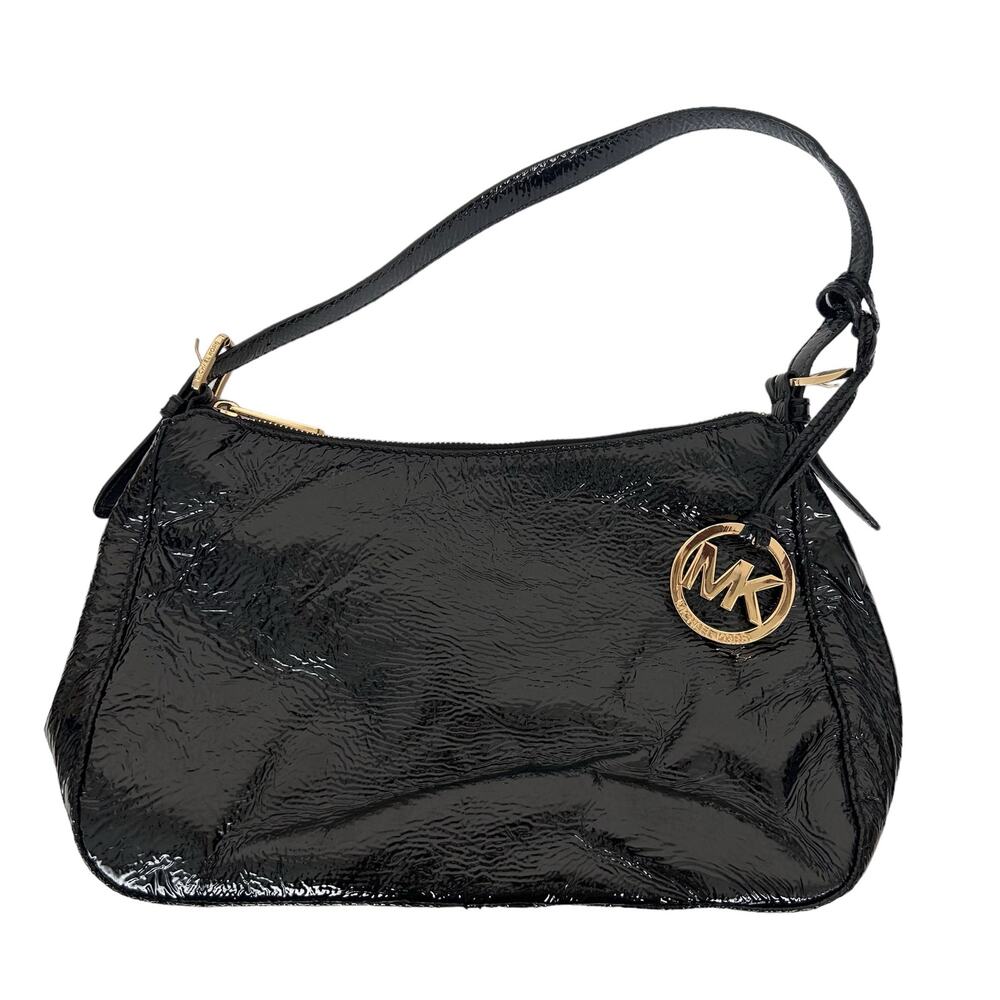 Michael Kors Black Patent Leather Shoulder Bag